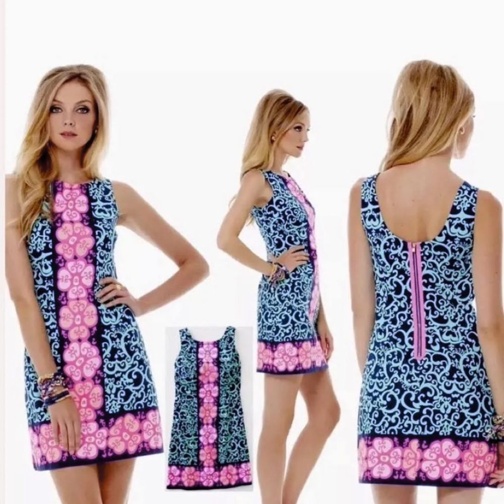 Lilly Pulitzer, Pink/Blue/Turquoise Slip Dress, Size Zero, NWOT. - Picture 6 of 8